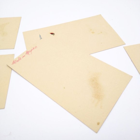 Vintage Feather Bird Place Card or Notecard Set, Mexico Folk Art Lot of 7 - Picture 5 of 5